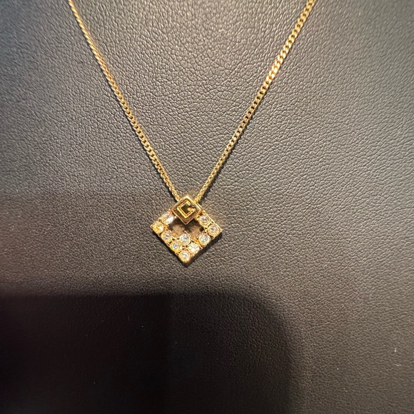 Authentic Givenchy Gold Necklace with Crystal Accents 16 Inches - Picture 1 of 9